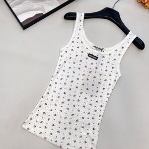 Floral White Tank Top